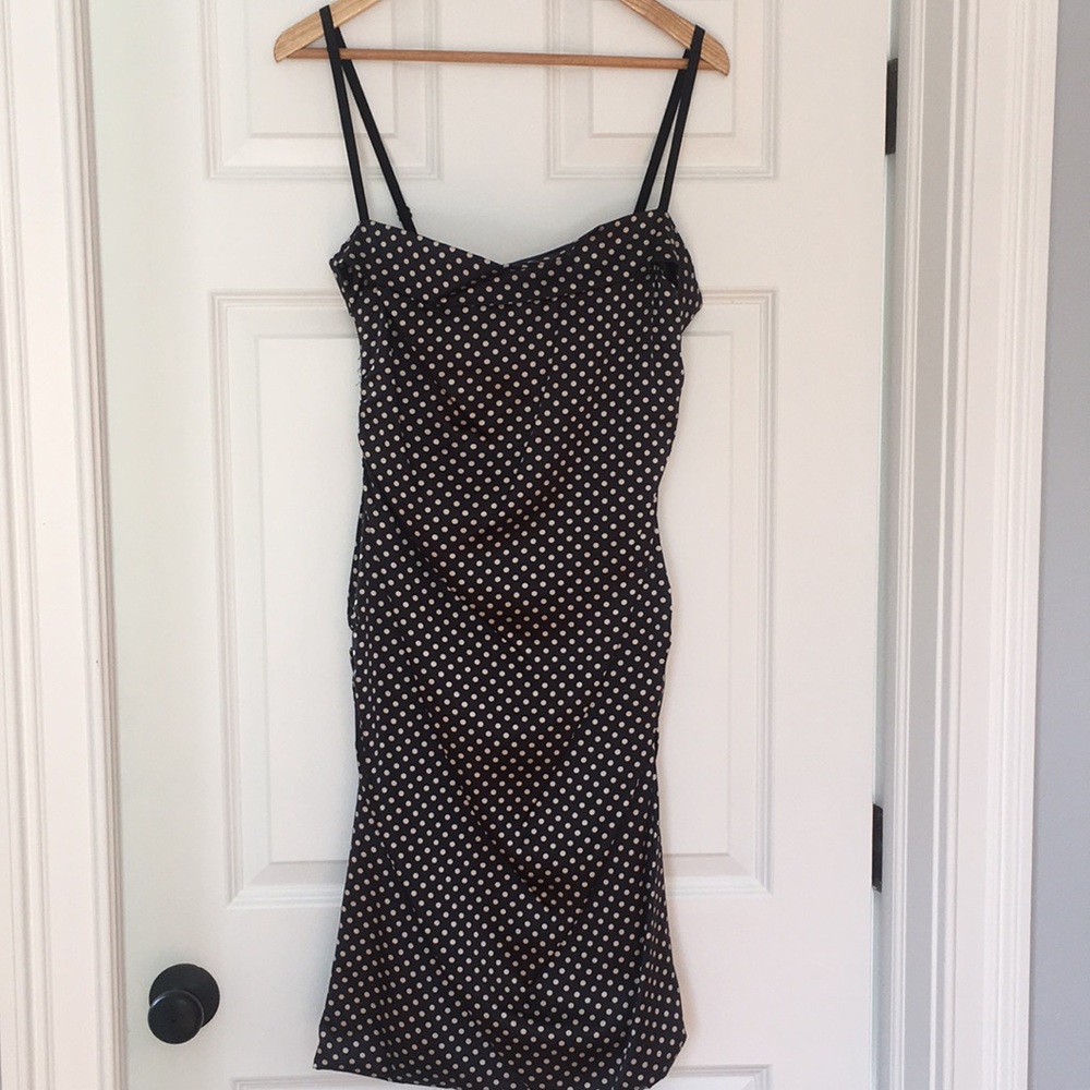 Dolce & Gabbana Silk Polka Dot Bra Strap Dress Gem